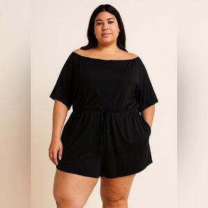 Black Off-Shoulder Romper